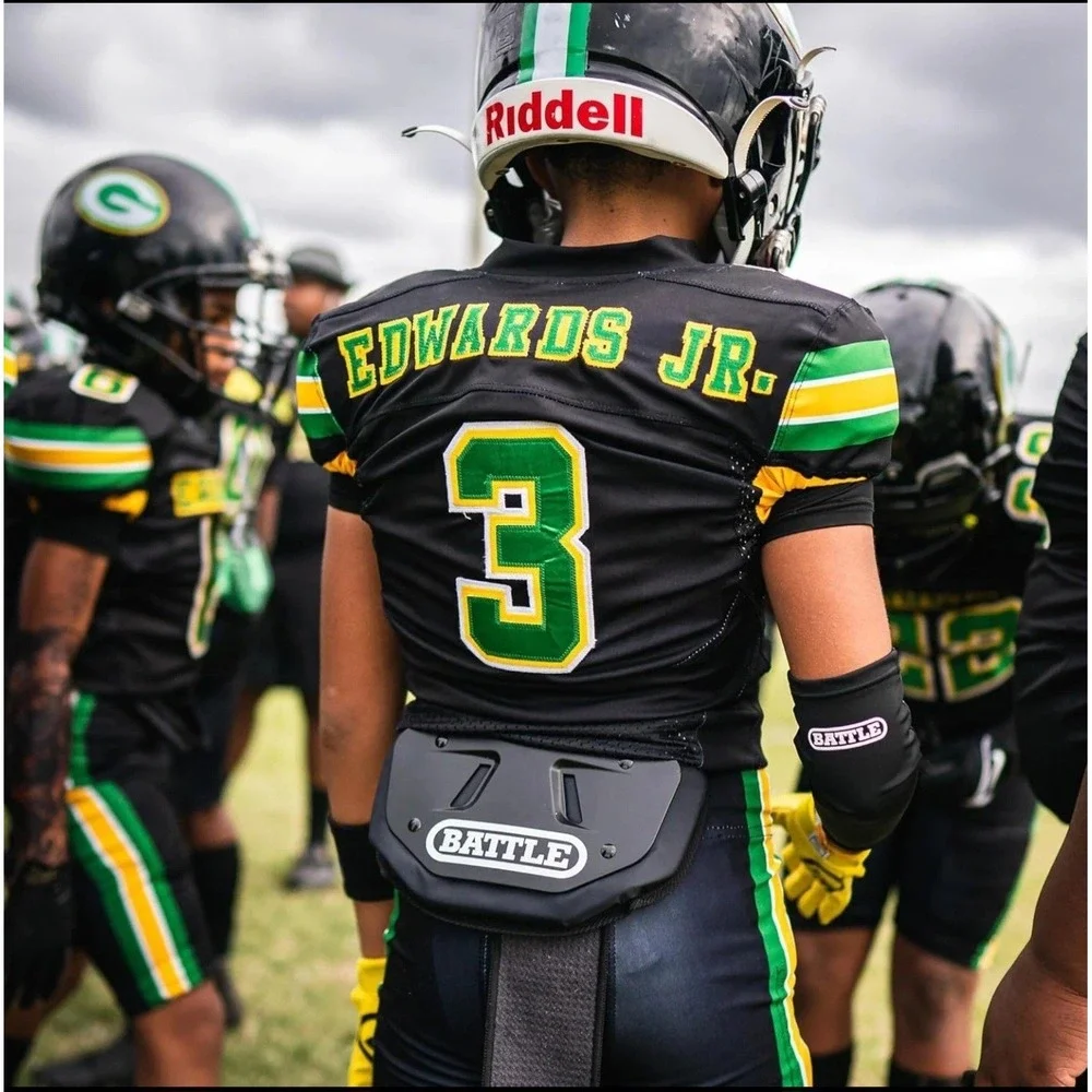 Battle Football Back Plate – Hard Shell Lower Back Protector with Contoured Foam